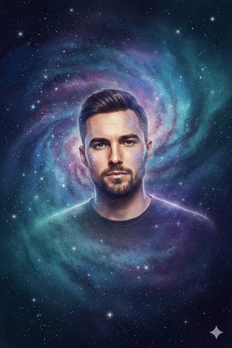 Cosmic watercolor dream portrait — Sonra
