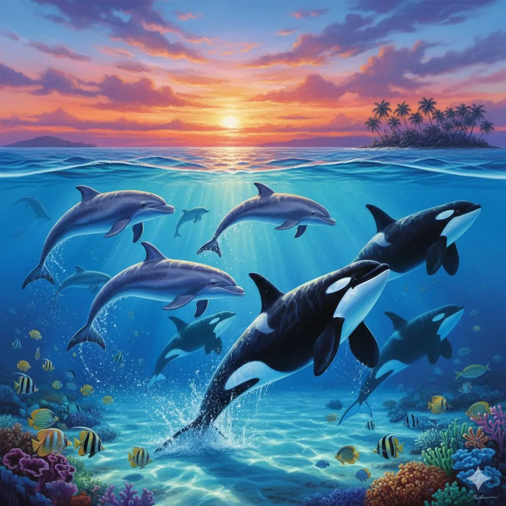 Dreamy starry ocean dolphins — Sonra