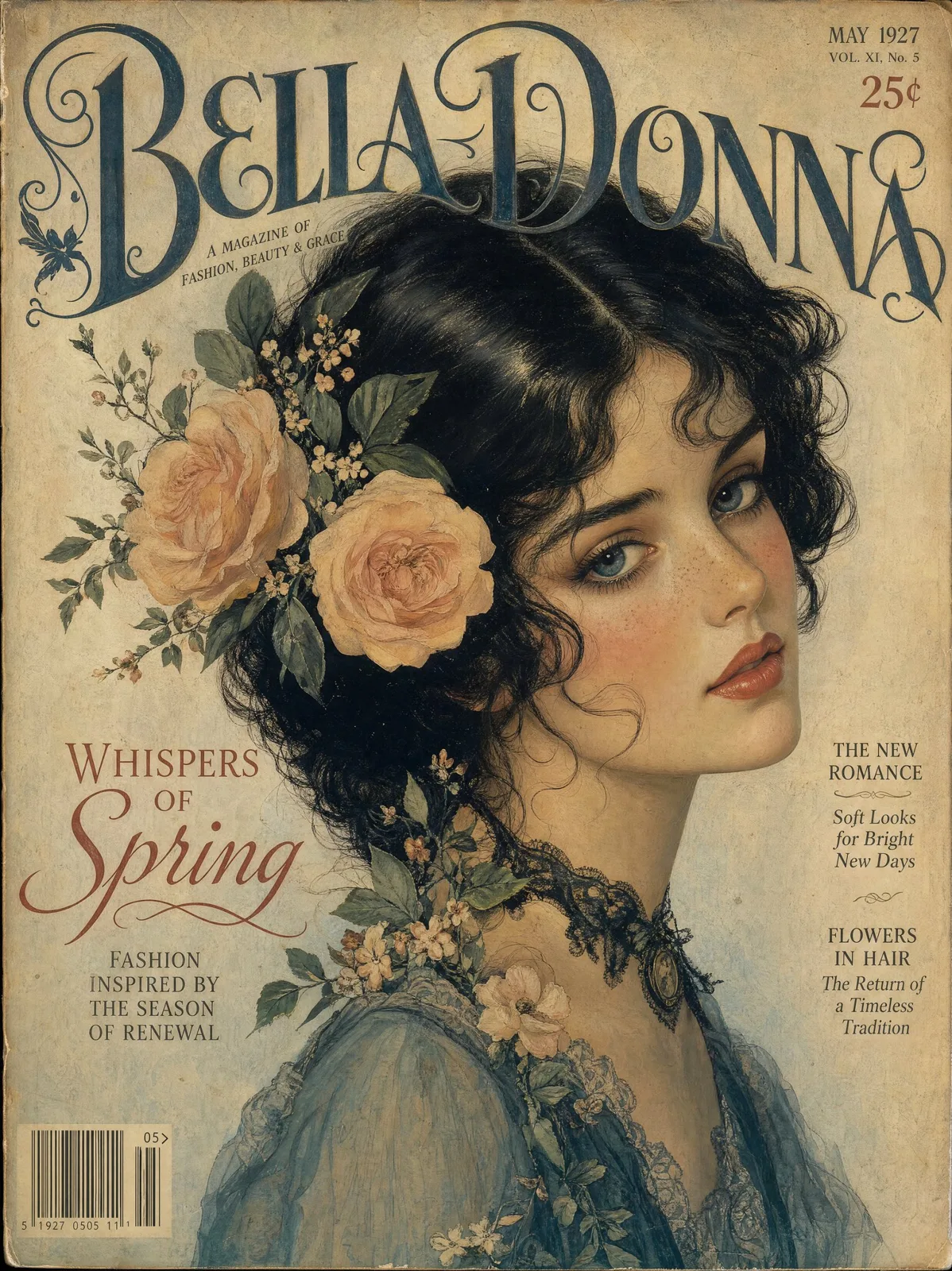 Vintage gouache fashion magazine cover — After