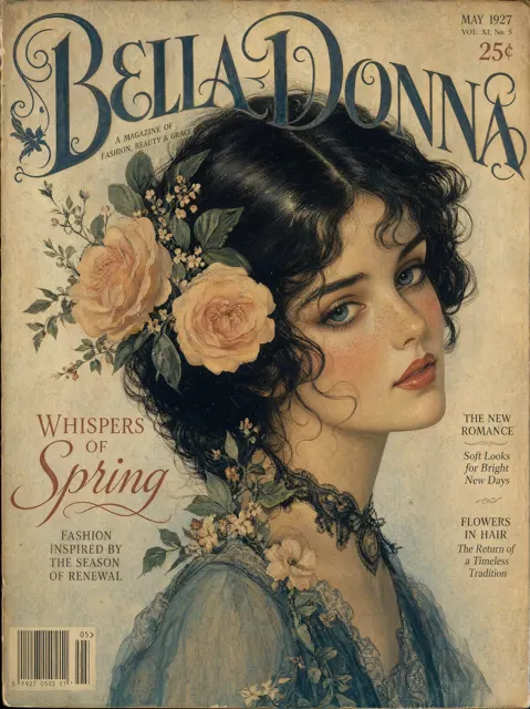 Vintage gouache fashion magazine cover