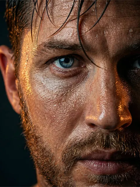 Ultra realistic rugged man cinematic portrait