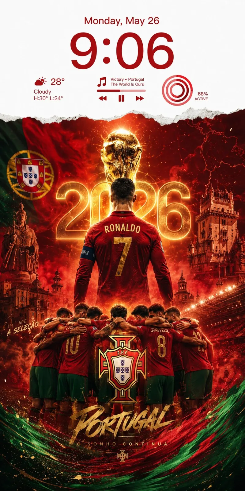 Portugal 2026 world cup legend captain smartphone wallpaper — Sonra