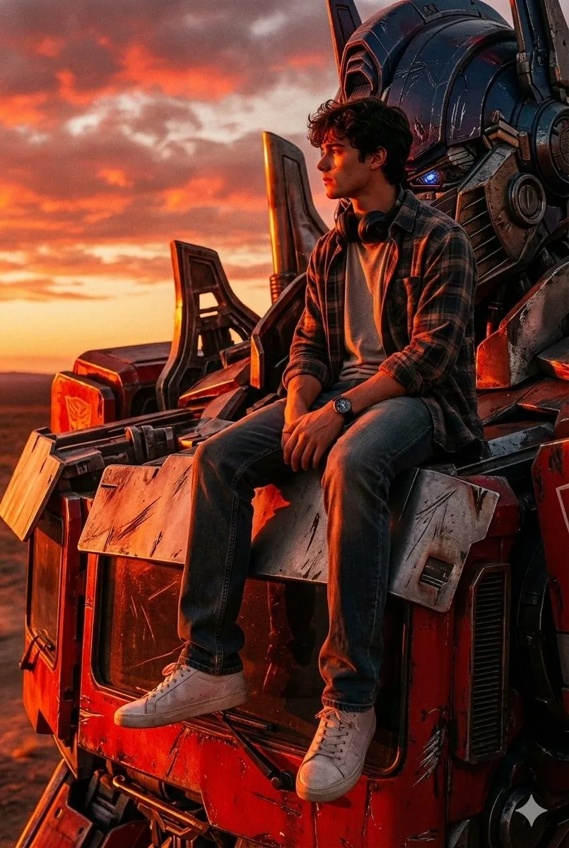 Epic optimus sunset realism — After