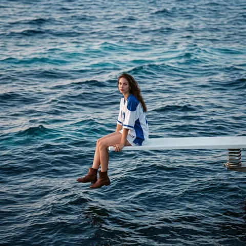 Blue hour lonely ocean cover