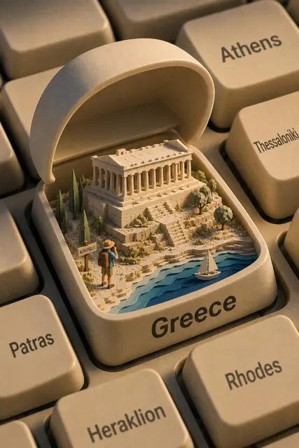 Mechanical keyboard miniature travel diorama