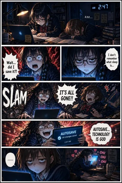 Late night study panic