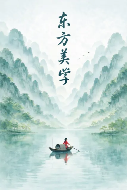 Spring zen ink mountain poster
