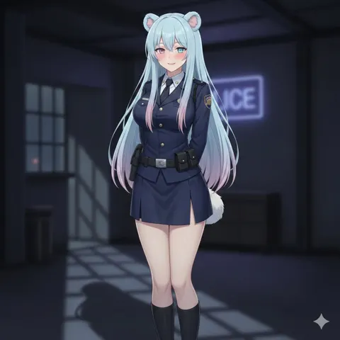 Pink blue white energetic police