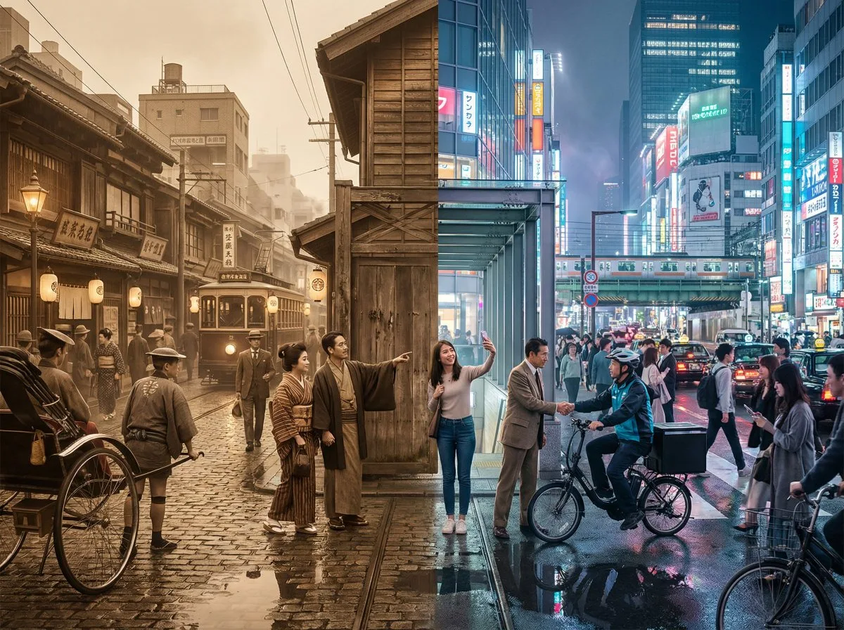 Time travel tokyo street dialogue — Sonra