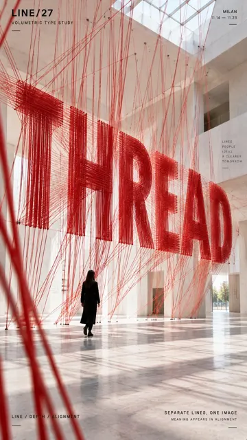 Contemporary volumetric perspective typography poster