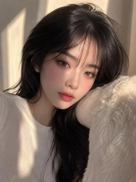 Luxury east asian beauty editorial portrait