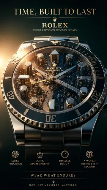 Rolex luxury architecture poster