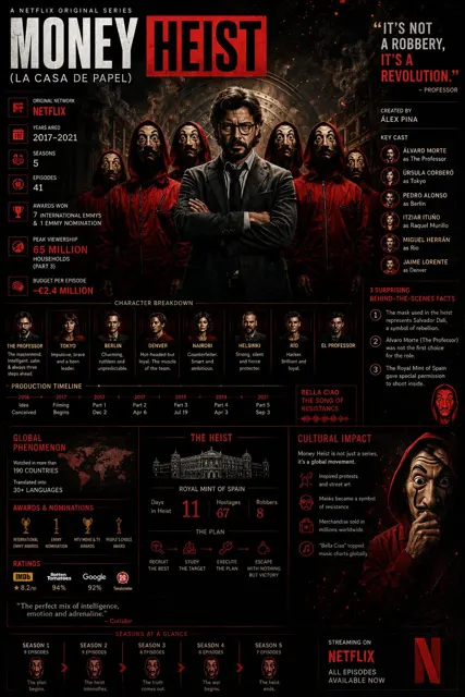 Legendary web series cinematic infographic poster