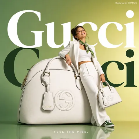 Minimalist gucci handbag commercial ad