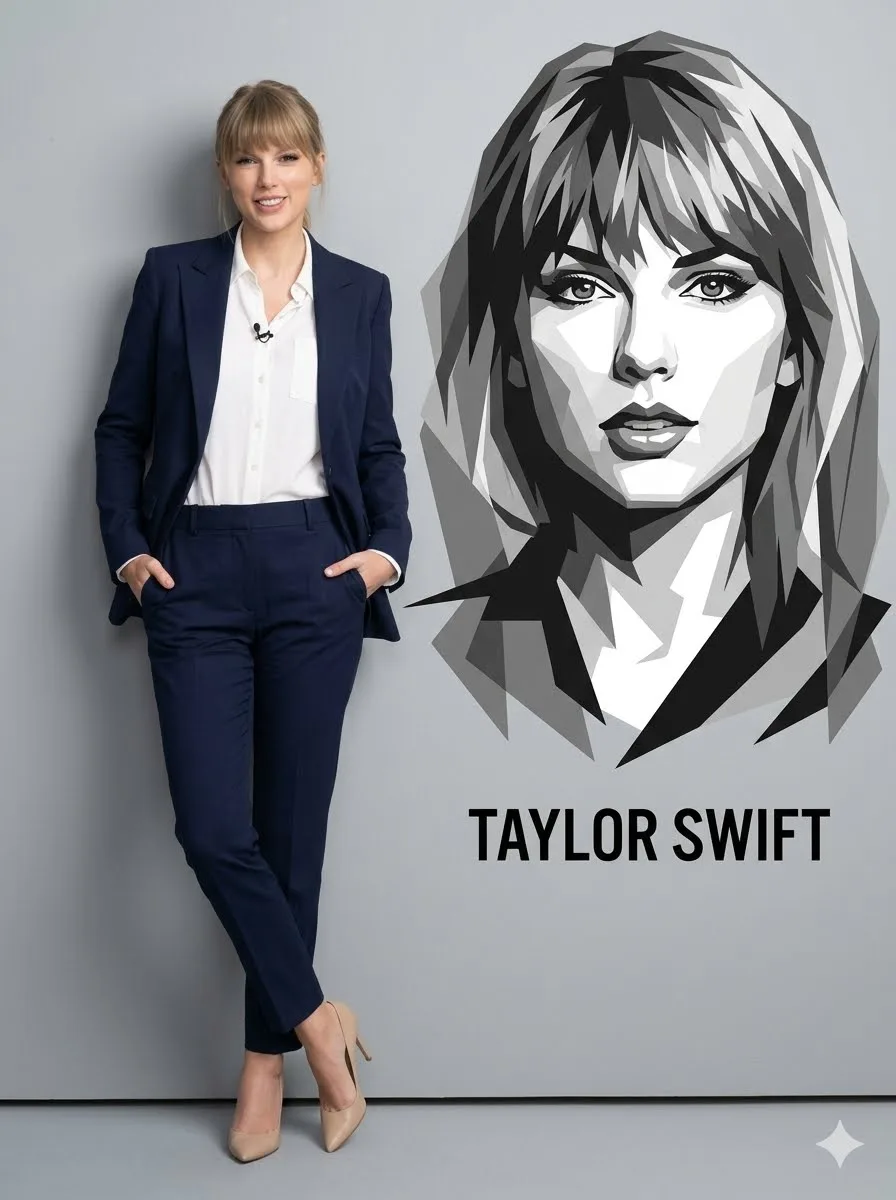 Ultra realistic taylor swift studio portrait vector art — Sonra