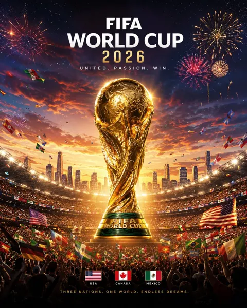 Fifa world cup 2026 official style cinematic poster