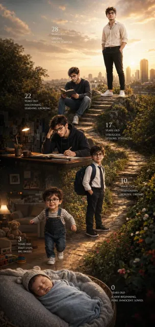 Cinematic life journey male character progression