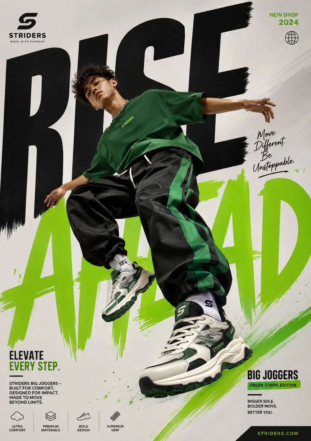 Modern sneaker advertisement poster design — Sonra