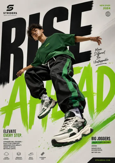 Modern sneaker advertisement poster design