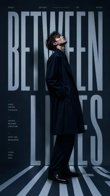 High end spatial portrait editorial poster