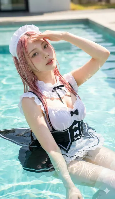 Wet rem maid in pool