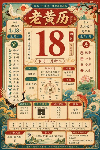 Retro traditional almanac 2026