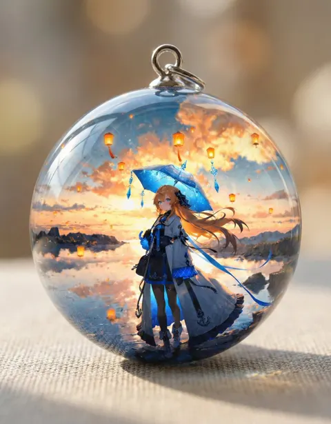 3d glossy resin charm illustration