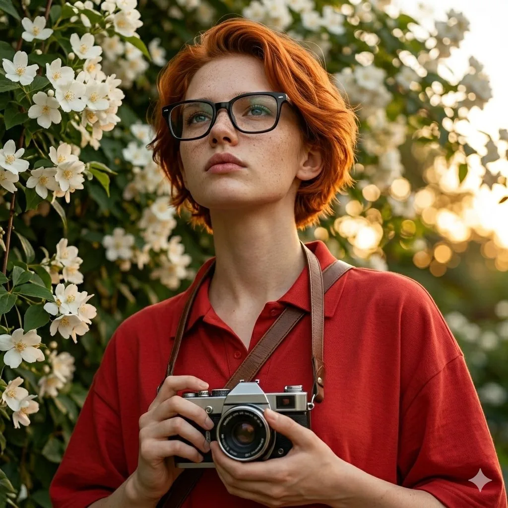 White flowers film girl — After