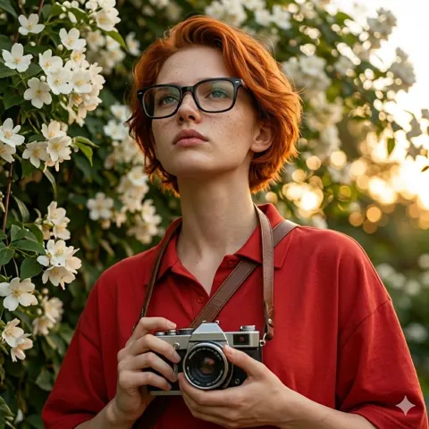 White flowers film girl