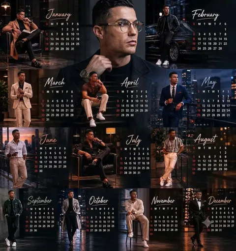 Luxury male model 12 month calendar poster