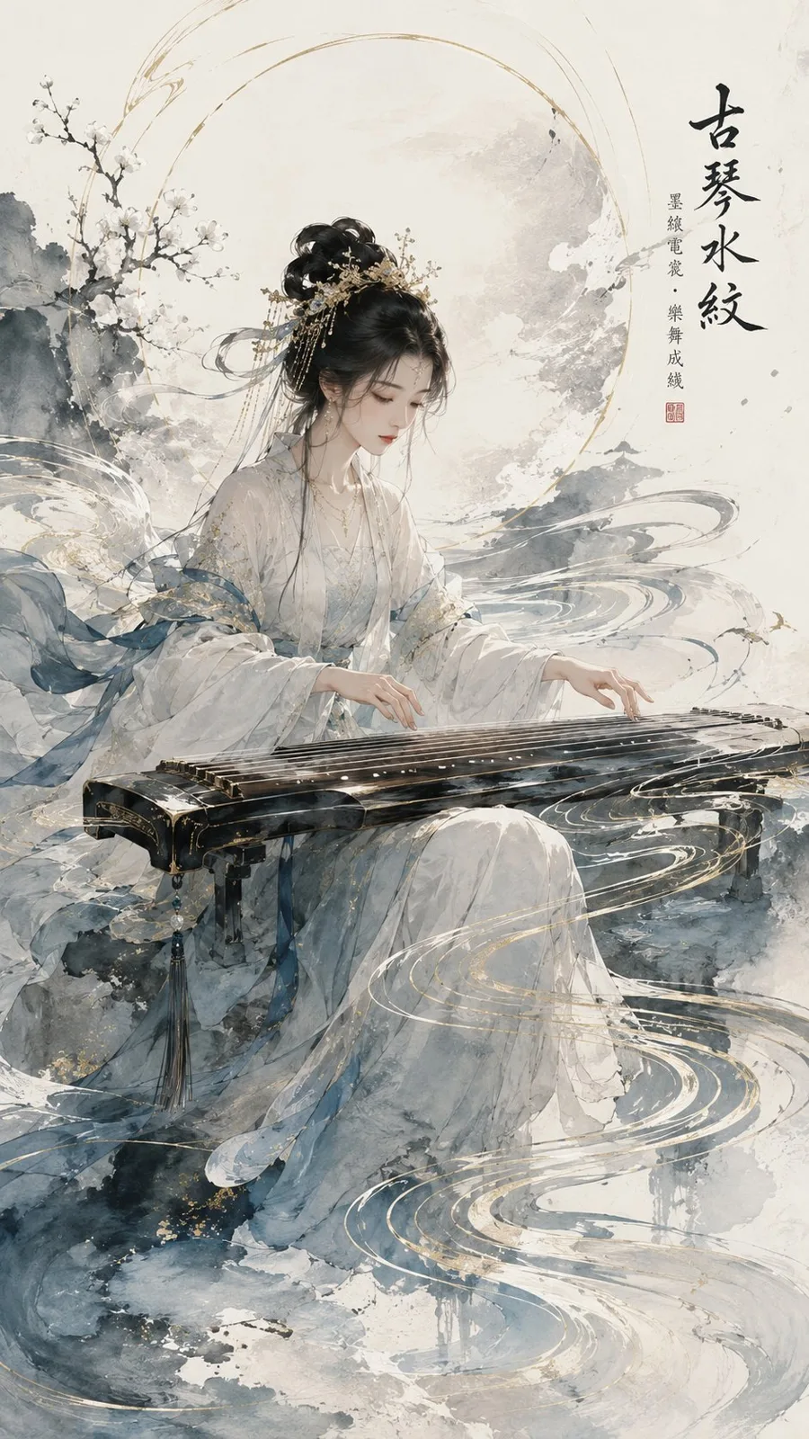 High end oriental music visual poster prompt — After