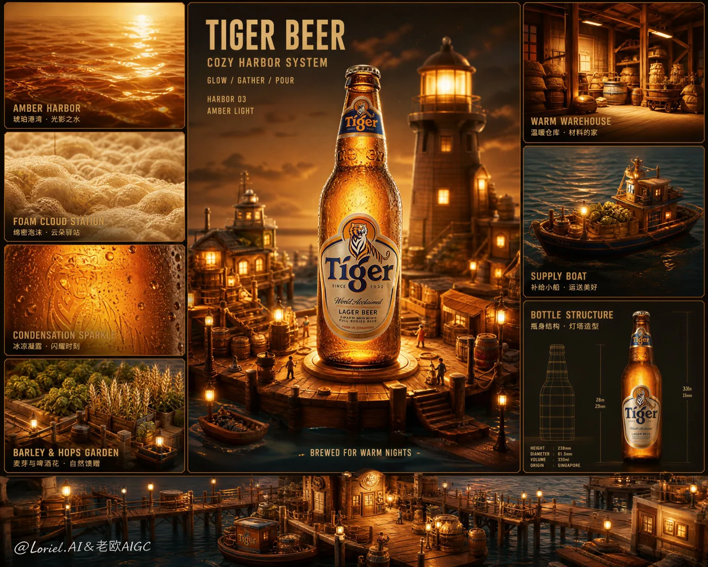 Tiger beer cozy harbor modular advertising poster — Sonra