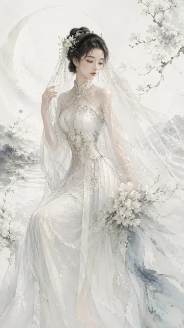Oriental new chinese haute couture wedding dress poster