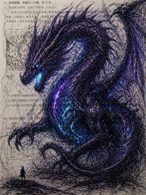 Doodle dragon on exam