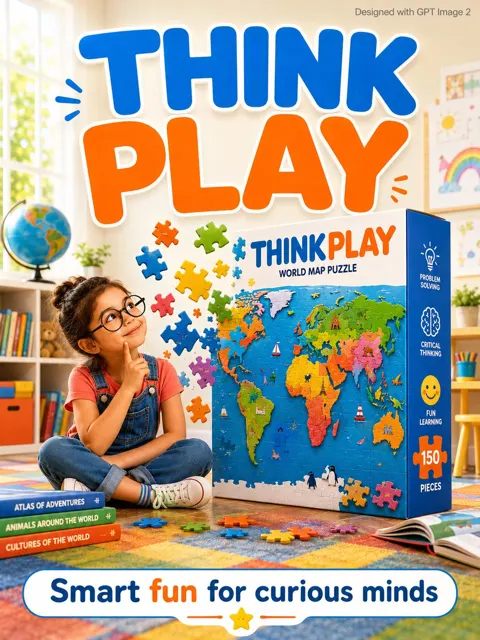 Educational kids advertisement thinkplay puzzle