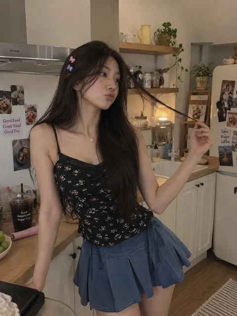 Young woman kitchen lifestyle portrait