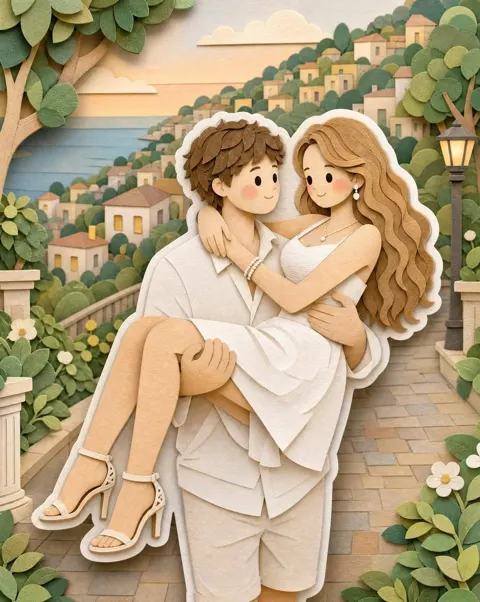 3d layered papercut art style prompt