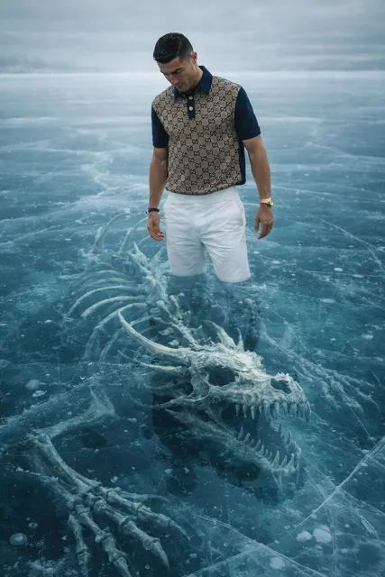 Giant skeleton under ice