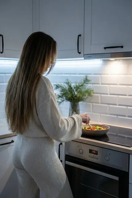 Cozy cooking back kitchen