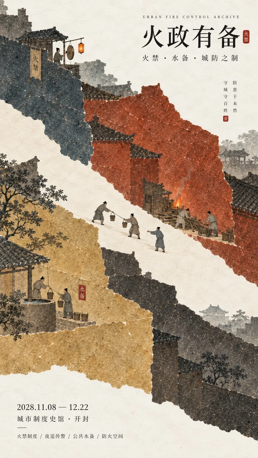 Modern oriental paper fiber aesthetic poster prompt — Sonra