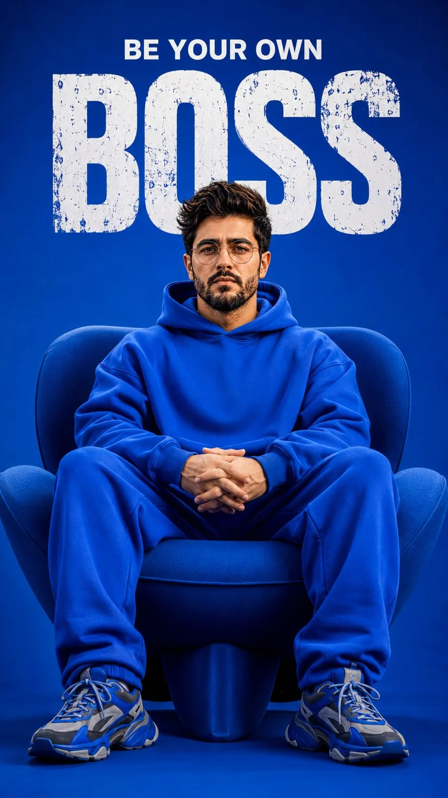 Ultra realistic netflix style blue fashion poster — Sonra