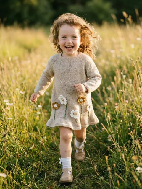 Sunny meadow running toddler