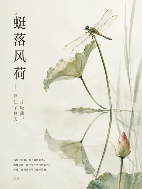 Oriental watercolor natural animal poster