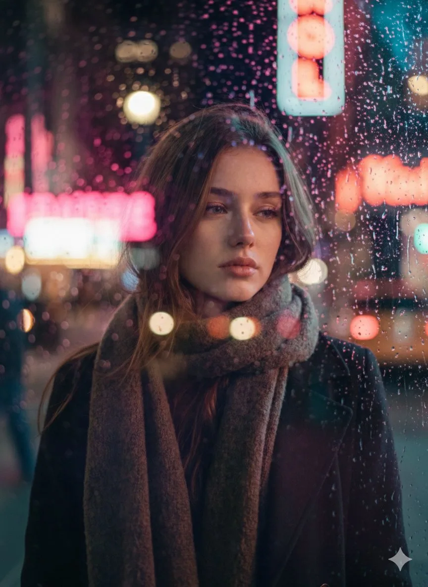 Rainy glass melancholy girl — Sonra