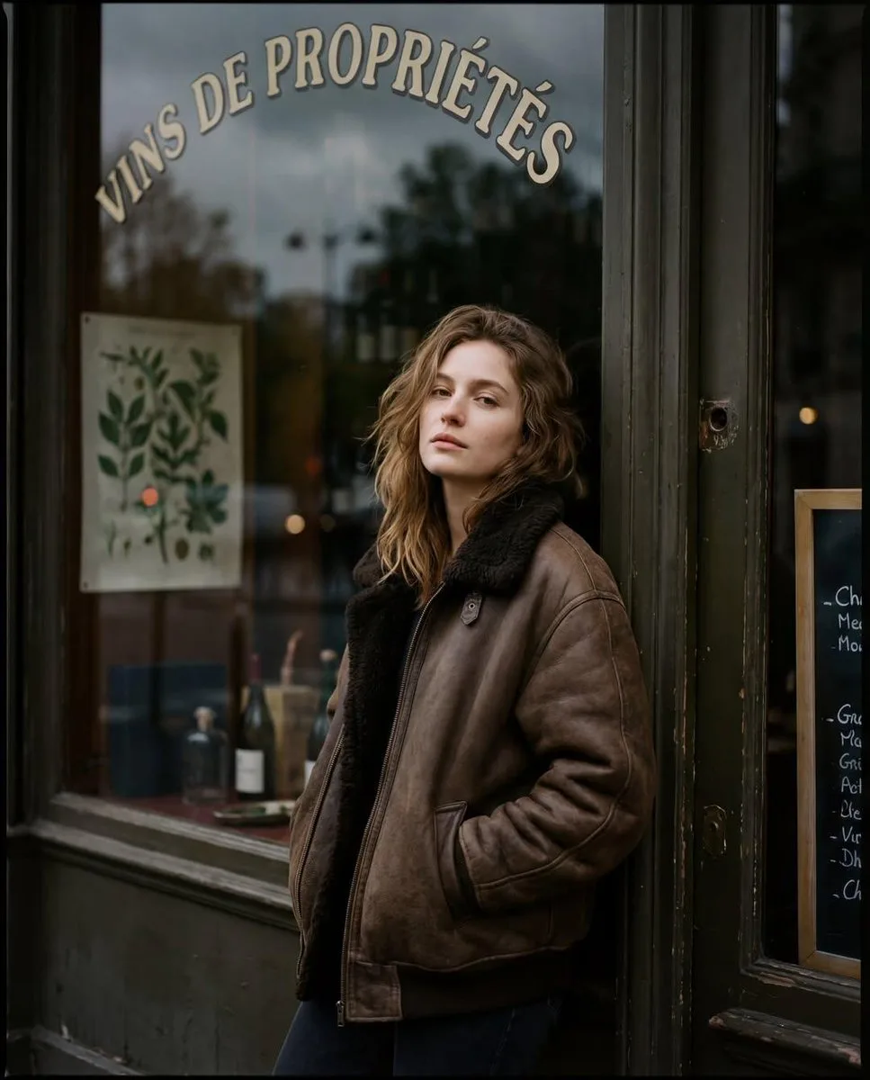 Twilight paris vintage leather portrait — Sonra