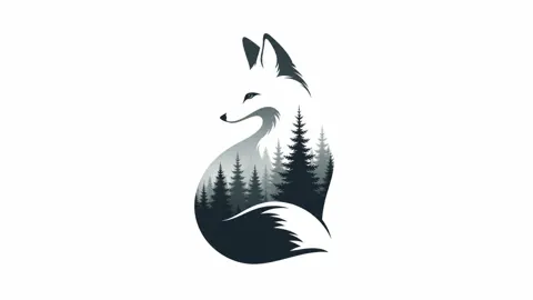 Clever negative space illustration animal minimalist