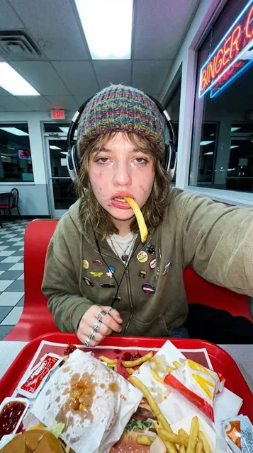 Late night distorted fry selfie