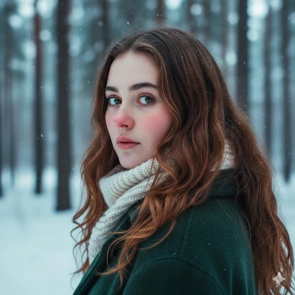 Snowy forest moody portrait — Sonra