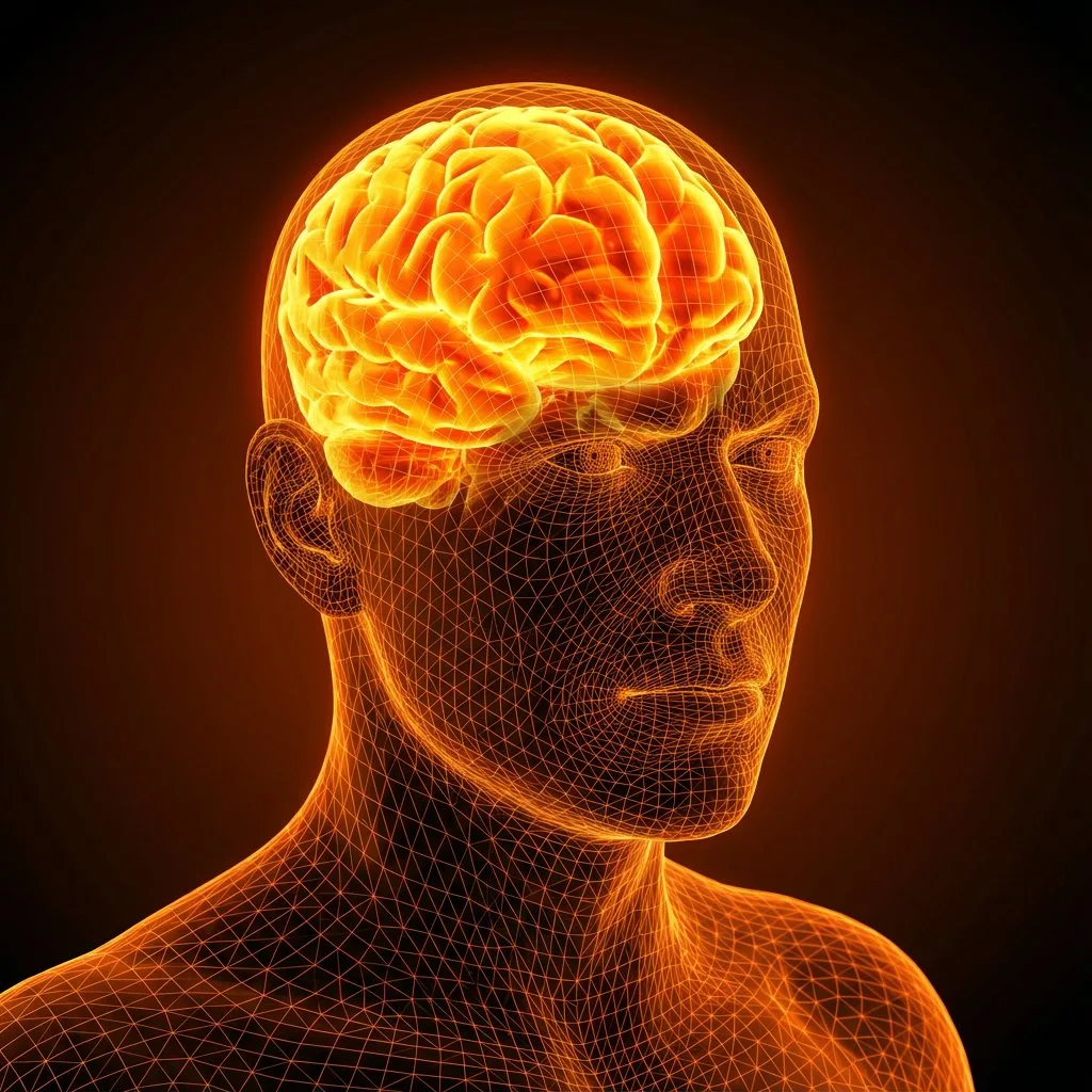 Overheated wireframe brain — Sonra