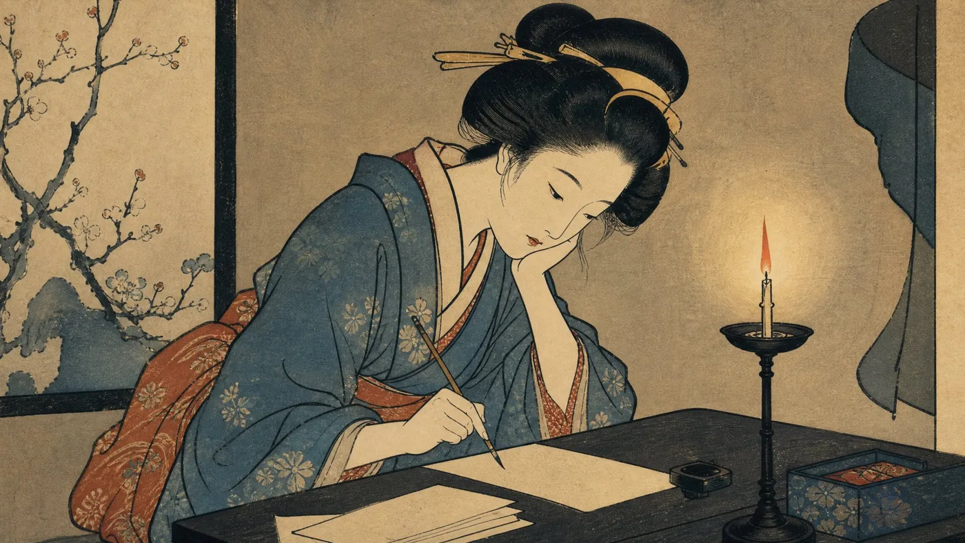 Japanese ukiyo e inspired illustration prompt — Sonra